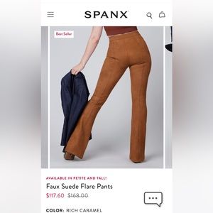Spanx suede brown tall large pants